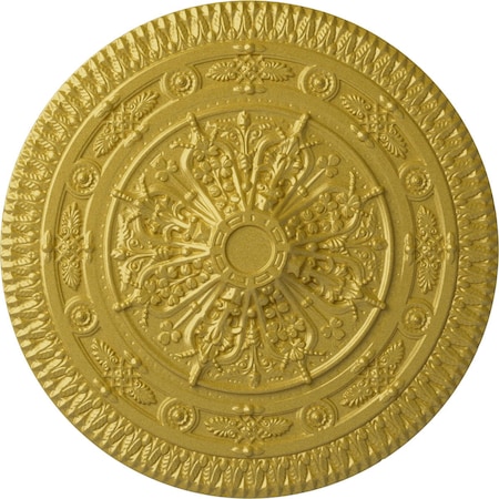 Ekena Millwork Naple Ceiling Medallion (Fits Canopies up to 3 3/8"), Hand-Painted Rich Gold, 37 1/2"OD x 3 3/8"P CM37NARGS